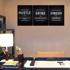 KAWAHONE Grind Hustle Conquer Success Wall Art, Motivation Canvas Wall Decor - Image 5