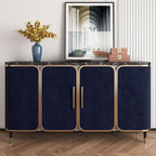 YENHOME Self Adhesive Blue Felt Fabric Wallpaper Peel and Stick 17.7"X118" Blue - Image 3