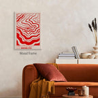 Medpol Retro Red Abstract Eye Canvas Print Wall Art 16x24 inch Framed Vintage - Image 7