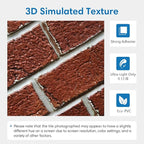COMSTICKC 3D Faux Red Brick Wall Panels Peel and Stick Wall Sticker, Small Size - Image 3