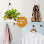 bsdonte Wood Wall Hooks, 4 Pack Wooden Coat Hooks Wall Mounted, Rustic Hat - Image 5