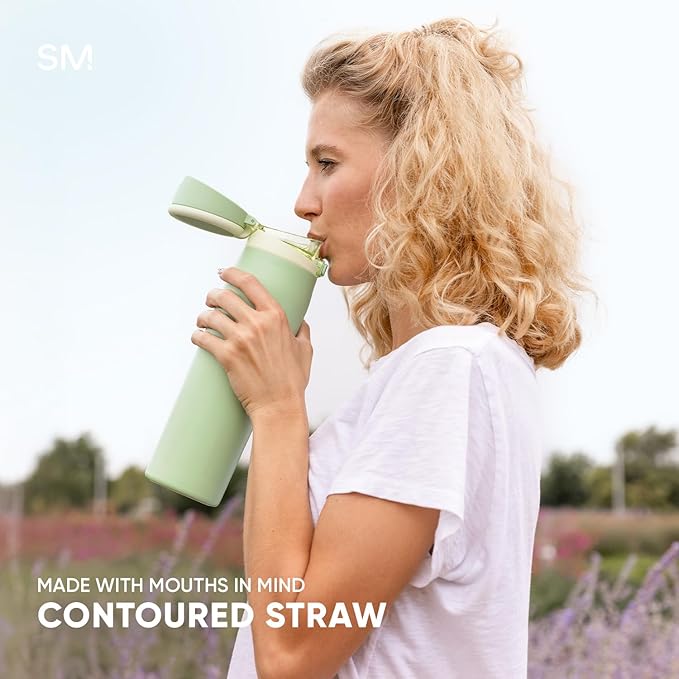 Simple Modern Mesa Loop Water Bottle with Covered Straw and Handle | 24oz Cup Holder Friendly Insulated Stainless Steel Bottles for Travel, Sports and School | Raspberry Vibes