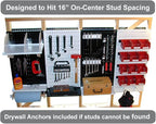Wall Control Pegboard Organizer 4 ft. Metal Pegboard Standard Tool Storage Kit - Image 10