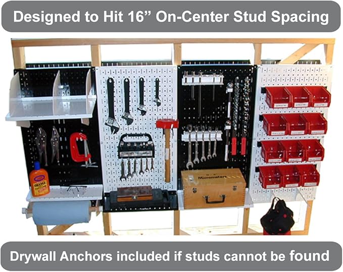 Wall Control 30-P-3232BU Blue Metal Pegboard Pack - Image 7