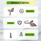 Set of 4 Vintage Leaf Wall Hooks Antique Bronze Coat Hooks Heavy Duty - Image 3