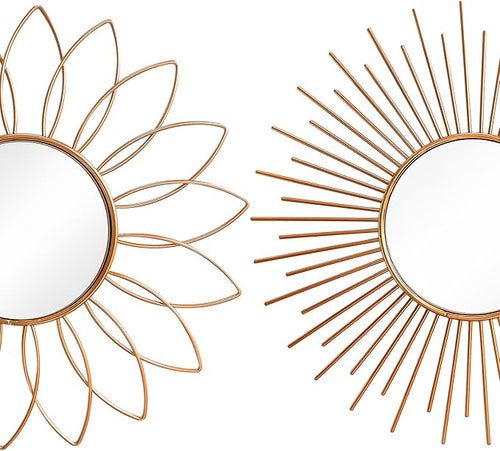 3 Pack Metal Mirrors for Wall Sunburst Wall Mirrors Home Décor Decorative - Image 2