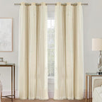 XiDi Curtains for Bedroom Decor Beige34/72/1 by Addsomecolortolife