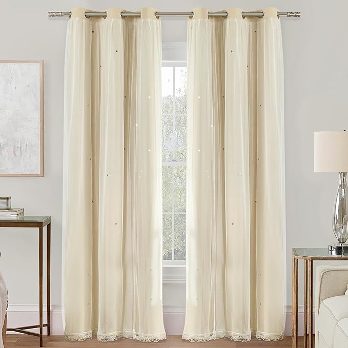 XiDi Curtains for Bedroom Decor Beige34/72/1 by Addsomecolortolife