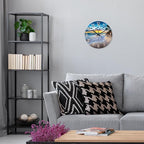 Glass Beach Wall Clock for Living Room Large Clocks for Walls Non Ticking Wall - Image 4
