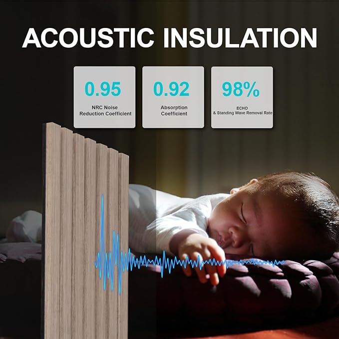 Yuzzy 4 Pack Wood Panels for Wall, 94.5" x 11" Acoustic Wood Slat Wall Panel - Image 4