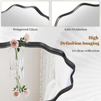 Round Wavy Mirror, 24 Inch Metal Frame Circle Mirror, Round Wall Mounted - Image 3
