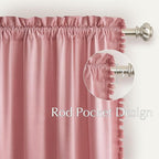 NICETOWN Blush Pink Short Velvet Curtains - Image 6
