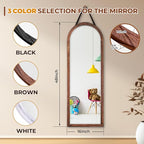 16"x48" Arched Full Length Mirror Solid Wood Wall Mirror - Image 4