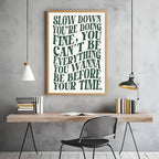 Green Wall Art Pop Music Vienna Lyrics Poster Slow Down Youre Doing Fine Canvas - Image 5
