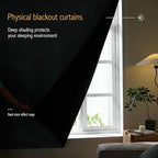 AJAZZ 100% Blackout Stick Curtain Portable Blackout Curtains Adhesive Curtains - Image 4