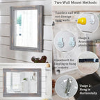 AAZZKANG Wood Framed Mirror Rectangular Rustic Wall Mirrors Decorative Large - Image 3