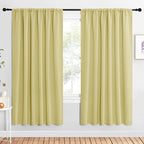 NICETOWN Bedroom Window Curtain Panels, Paler Yellow, 2 Panels, 62 in x 72 in by NICETOWN