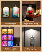 3 Pack Picture Lights for Wall, Wireless 2000mAh Rechargeable Magnetic LED Puck - Image 3