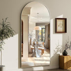 GLSLAND-30x71 inch Wall Mount Arched Full Length Mirror-Aluminum Alloy Frame - Image 8