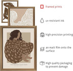 ANERZA 16 PCS Framed Boho Eclectic Wall Art Decor, Abstract Wall Collage Kit - Image 3