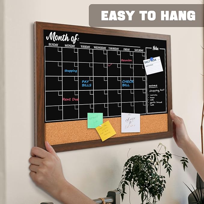 4 THOUGHT Chalkboard Calendar Corkboard Combo - Image 4
