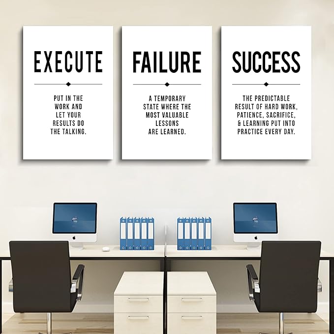 Framed Canvas Wall Art Success Quote, Office Wall Art, Positive Motivational - Image 5
