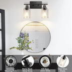 ShineTech 2-Light Bathroom Vanity Light Fixtures, Modern Wall Lighting - Image 4