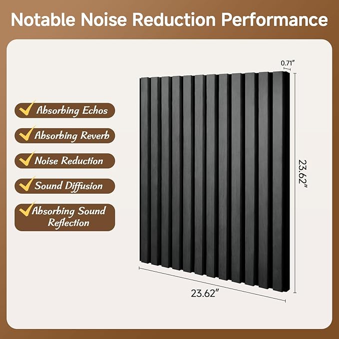 Acoustic Panels 4 Pack Self-Adhesive Upgrade, 23.62"X23.62" Sound Proof Wall - Image 3