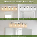 Unicozin Modern Bathroom Light Fixtures, 5 Light Vanity Lights Over Mirror - Image 7