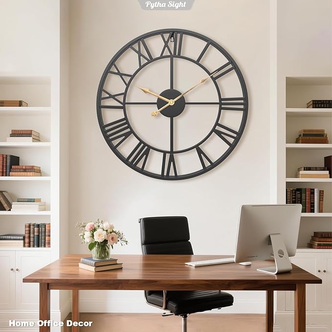 Pytha Sight 24 Inch Large Oversized Farmhouse Modern Decorative Wall Clock - Image 8