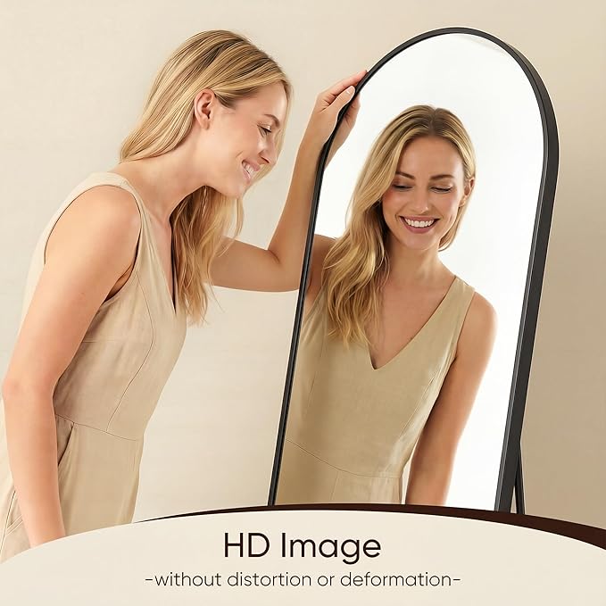 Antok 81" x41” Arched Full Length Floor Mirror, Free Standing/Wall Mount/Leaning - Image 6