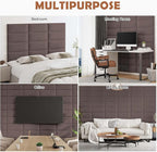 IFNOW Wall Mounted Upholstered Headboard Full, 3D Peel and Stick Soundproof - Image 7