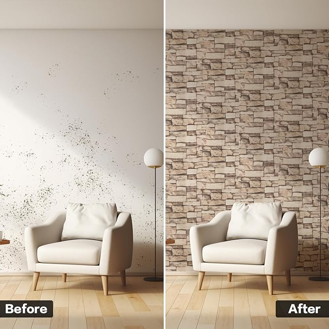 10PCS 3D Wall Panels Peel and Stick Foam, Self-Adhesive Decorative 3D Brick - Image 5