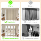AJAZZ Blackout Accordion Door Curtain 98"x106" Cream Yellow - Image 2