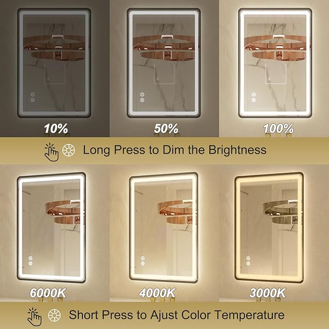 24x32 Inch LED Bathroom Mirror - Image 2
