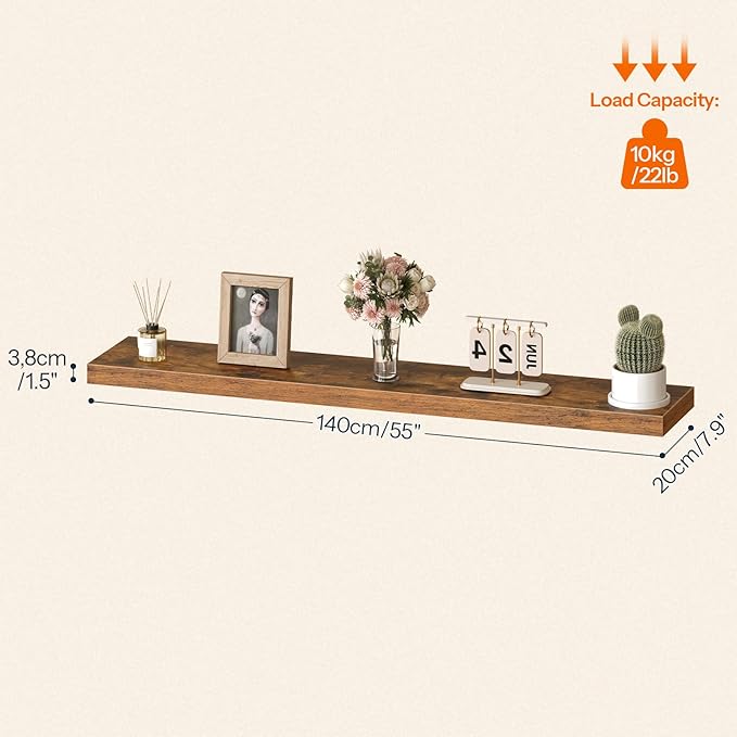 HOOBRO Floating Shelves for Wall, Wall Mounted Shelf Set of 2, for Wall Storage - Image 3