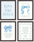 LARTSFRO Coquette Blue Bow Jesus Wall Art Decor Posters, Light Blue Bow Room by Unknown