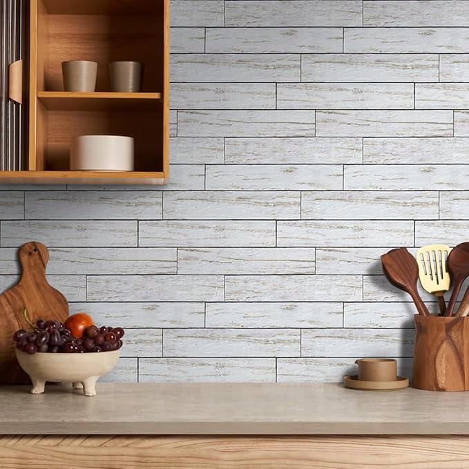 COMSTICKC Peel and Stick Faux Wood Wall Sticker Wall Panels, Not Real Wood - Image 7