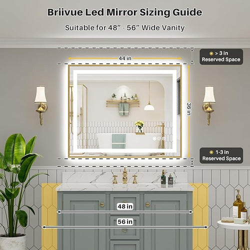 44x36 Inch LED Bathroom Mirror - Image 2