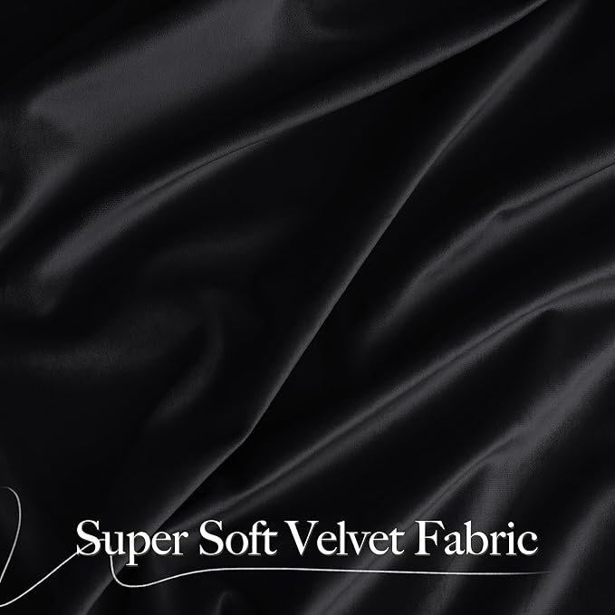 NICETOWN Black Velvet Curtain 72 inches Long - Image 2