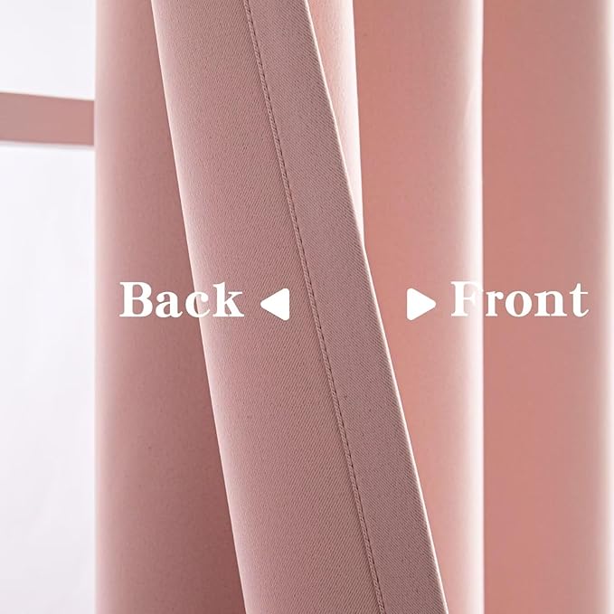 IGEMAEVE Gossamer Pink Curtains 108 Inch Length 2 Panels Set, Light Filtering - Image 4