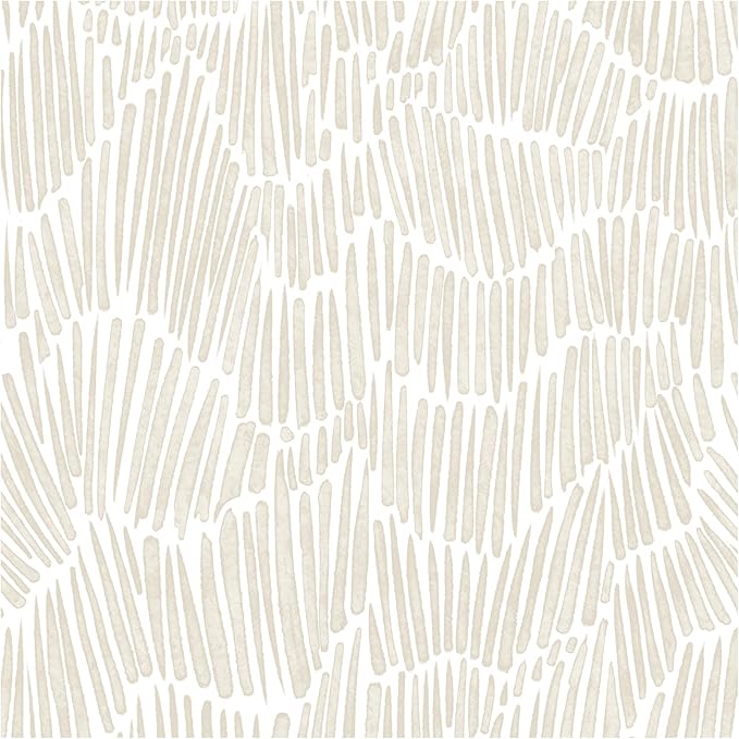 Theper Beige Modern Striped Wallpaper Peel and Stick Boho 17.3"×275" Removable by Theper