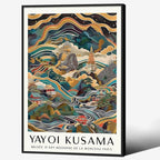 Yayoi Kusama Black Framed Wall Art Vintage Japanese Poster 20X30 in Abstract by Heltrappe