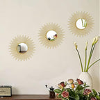 3 Pack Metal Mirrors for Wall Sunburst Wall Mirrors Home Décor Decorative - Image 4