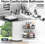 YASONIC Corner Shower Caddy 2 Pack, No Drill Adhesive Shower Storage Shelves - Image 8