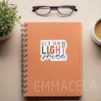 (3 Pack) Christian Stickers - Let Your Light Shine Matthew 5:16 - Bible Verse Waterproof Vinyl Decals for Tumblers, Laptops, Water Bottles, Scrapbooks – 3" x 2.3"
