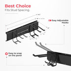 TIDYME Garage Wall Organizer | 96" Heavy-Duty Tool Storage Rack | Adjustable - Image 3