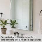 Beveled Bathroom Mirror for Wall, Rectangle Frameless Wall Mirror 24" x 16" - Image 6