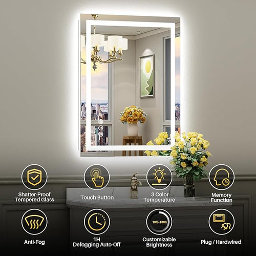 30x36 Inch LED Bathroom Mirror - Image 2