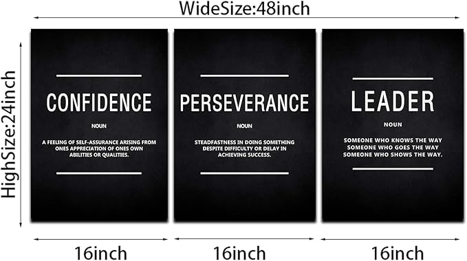 HUADO Motivational Canvas Wall Art, Leader Confidence Perseverance Office Wall - Image 6